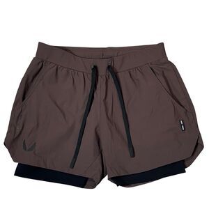 ASRV Tetra Lite 5" Liner Shorts Size M Brown Black Wings Workout Gym DSG-0865